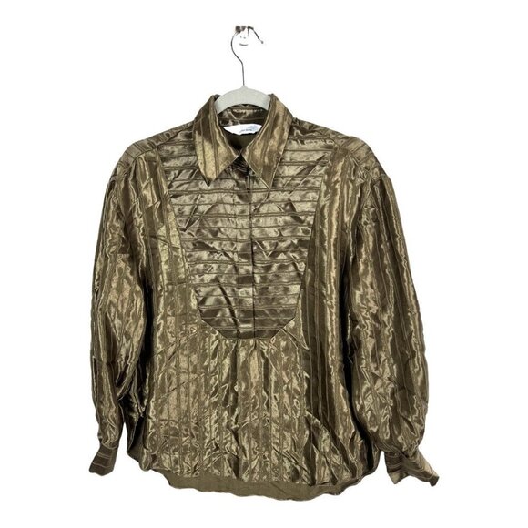 & other stories green button up top women’s size 2 - Picture 1 of 9